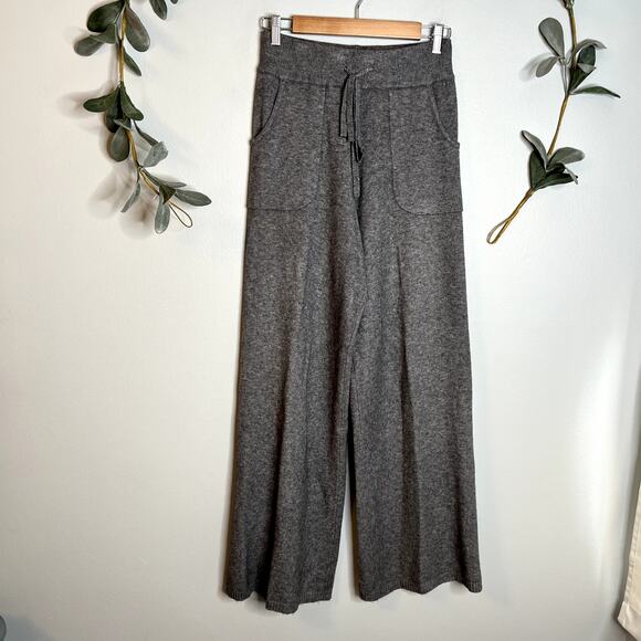 Baci Mina Pant Gray Wide Leg Sweater Pants - Picture 1 of 6